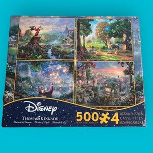 Thomas Kinkade/Disney Jigsaw Puzzles (4x500 Piece Puzzles) Mickey Mouse, Etc.
